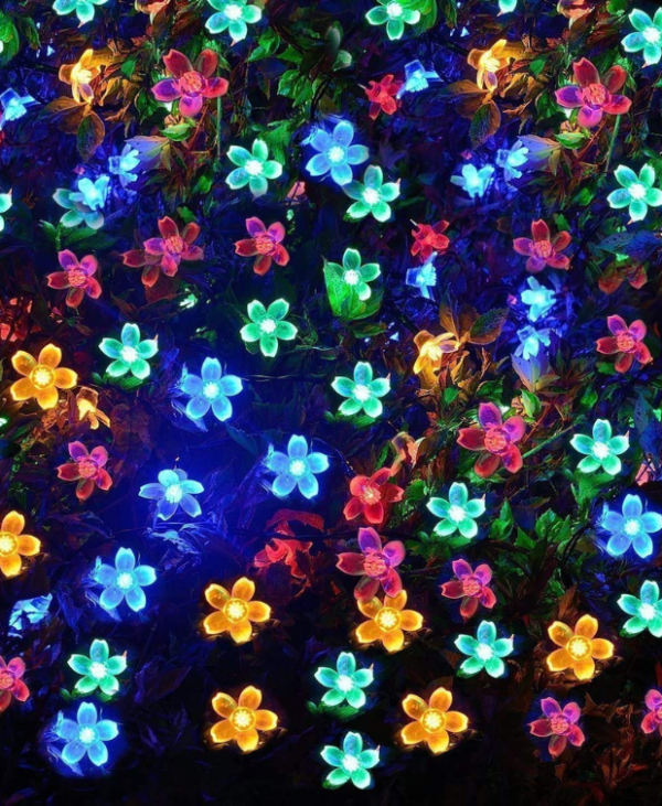 multicolor flower string lights