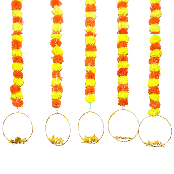 MARIGOLD GARLAND WITH CANDLE HOLDER